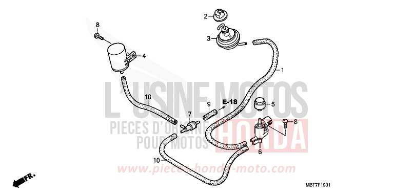 BYPASS CONTROL SOLENOIDVALVE de Varadero ABS PEARL CONCOURS BLACK (NHA65) de 2007